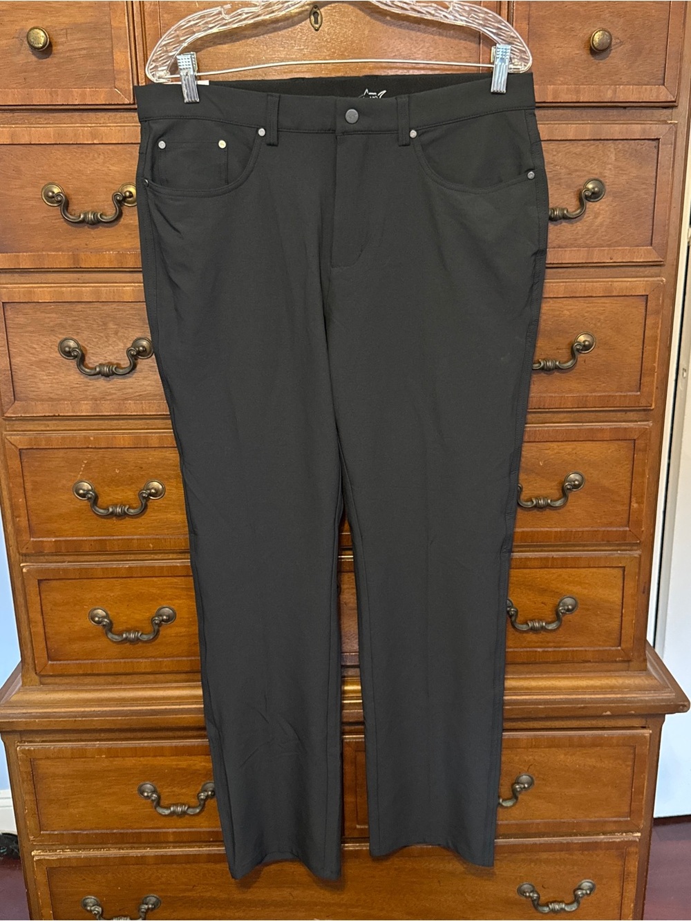 NWT Greg Norman Black Performance Golf Pants 34x30 Stretch Straight Leg Preppy